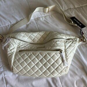 MZ Wallace Women's Crosby Crossbody Sling Bag Pearl Metallic $295. NEW NWT